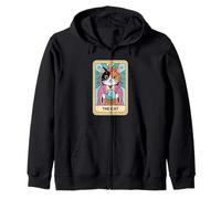 Fortune Teller Calico Cat The Cat Tarot Card Zip Hoodie