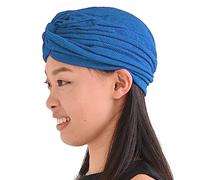 Fortune Teller Fashion Turban for Women - Arabian Boho Festival Hats Twist Headwrap Indian Costume Headpiece Blue