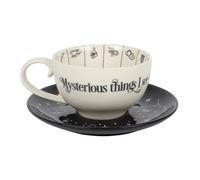 Fortune Telling Ceramic Tea Cup With Astrology Symbols & Gold Accents