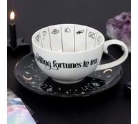 Fortune Telling Ceramic Teacup And Saucer Set. Mystical Astrology Tea Cup Set.