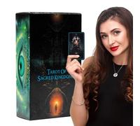 Fortune Telling Tarot Cards, 78-Piece Sacred Kingdom Deck, Mystical Divination Game for Party, Spiritual Reading Tool for Witches, Entertainment Board Cards for Gatherings