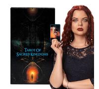 Fortune Telling Tarot Cards - Tarot of Sacred Kingdoms Deck | Standard Divination Card Set for Fate Readings, Spiritual Guidance, Board Games, and Mystical Exploration Activities 4.13x2.48 Inches