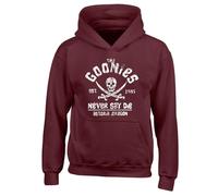 Fortune The Goonie Slogan Unisex Printed Hooded Sweatshirt Burgundy