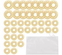 Fortunemee 40Pcs Wood Crystal Sphere Display Stand, Mini Crystal Ball Stand for Sphere, Wooden Sunflower Shape Display Holder for Natural Stone Crystal Ball Collection Home Decor, 1.38 / 1.97 inches