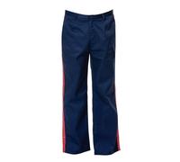 Fortunezone Han Solo Cosplay Costume High Waisted Trousers Red Stripe Mens Work Trousers Navy Blue