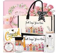 Fortuning's JDS 2026 Graduation Gift for Her Inspirational Present High School Graduation Present for Girls Daughter Student, 2026 Keyring,Tumblers Sets Canvas Bag, Greeting Card for Graduate (Pink)