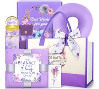 Fortuning's JDS Birthday Gift for Women Get Well Soon Gifts Set for Women Thank You Gift Best Wishes w/Neck Pillow Fluffy Blanket Spiritual Present Pamper Sets Xmas Present Self Care Gifts