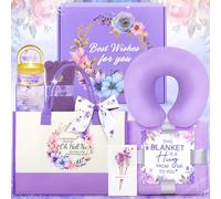 Fortuning's JDS Birthday Gift for Women Thank You Gift Best Wishes Get Well Soon Gifts Set for Women w/Neck Pillow Fluffy Blanket Spiritual Present Pamper Sets Xmas Present Self Care Gifts