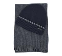 Fortuno Hat and Scarf Set - male - Boss - Winter Scarves - Blue - ONE SIZE - Accessories ONE SIZE