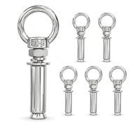 FortWeal Concrete Lifting Eye Anchor, M6 x 80mm 6 Pack 304 Stainless Steel Expansion Shoulder Ring Bolt for Brick Wall Ceiling Canopy Concrete and Masonry Buildings Outdoor Rigging Fixing Silver