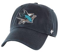 Forty Seven 47 Brand San Jose Sharks Black Clean Up Curved Visor Strapback Cap