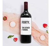 Forty The Other F Word Wine Label,Forty Wine Label,Funny 40th Birthday Gift,Funny 40th Wine Label,40th Birthday Decor