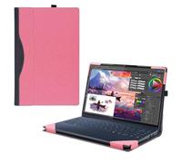 Forubar Laptop Case Cover for Lenovo Yoga Slim 9i Gen 10 14 inch Compatible for Yoga 9 2-in-1 14ILL10 [Do Check Model] Notebook Sleeve Computer Bag PU Accessories Heat Dissipation Hole (Pink)