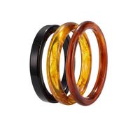 FORUBUS 3Pcs Stackable Bangle Bracelets Bohemian Chunky Round Cuff Jewelry Set for Women Retro Wide Band for Summer Beach Vacation Tropical Trip Daily Styling, M, Resin, no gemstone
