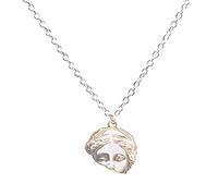 FORUBUS Abstract Half Human Face Pendant Necklace, Funky Style Plaster Statue Face Charm Necklace for Women Men Hippie Stylish Streetwear Jewelry, Brass, Alloy, metal