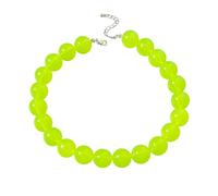 FORUBUS Colorful Chunky Beaded Necklace for Women, Oversized Neon Acrylic Round Bead Choker, Bold Statement Collar Necklace for Summer Vacation, Medium, Acrylic, No Gemstone