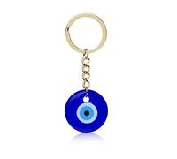 FORUBUS Evil Eye Keyring For Women Men Protection Amulet Keepsake, Turkish Eye Hamsa Hand Key Chains Bring Luck Jewelry, B Gold, S