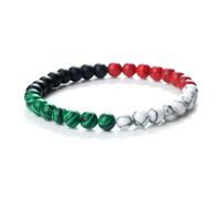 FORUBUS Palestinian Flag Beaded Bracelet - Support Palestine Strand Bracelet for Men and Women, Palestinian Colored Beads Stretchy Bracelet, Support Free Palestine Accessories, M, Stone, stone