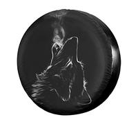 Foruidea Black 3D Wolf Spare Tire Cover Dust-Proof Wheel Tire Cover Fit Trailer, RV, SUV and Many Vehicle 17 Inch