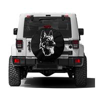 Foruidea Black German Shepherd Spare Tire Cover with Backup Camera Hole Wheel Tire Cover Fit Trailer, RV, SUV and Many Vehicle 17inch