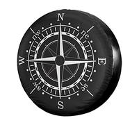 Foruidea Compass Sun Dial Black Spare Tire Cover Waterproof Dust-Proof Wheel Tire Cover Fit for Jeep,Trailer, RV, SUV and Many Vehicle 16 Inch