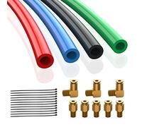 Foruly 13/15/18 Eaton Fuller Transmission Air Line Kit, 4 New 12" 5/32 Air Lines with Shift Knobs & Push-in Fittings