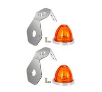 Foruly 2PCS 17 LED Watermelon Lights with Mirror Mounting Bracket - Amber Lens Dual Function Stop Turn Signal Marker Lights Kit for Peterbilt Freightliner Kenworth Semi Trucks Trailers