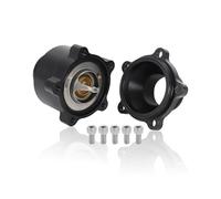 Foruly Inline Thermostat Housing Aluminum with Bypass Sensor Port - Fits 1-1/2" Hose (1.5"-16 Thread) - High Performance Upgrade for Optimal Engine Temperature Control (Black)