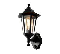 Forum Coastal Bianca Outdoor Lantern Wall Light with PIR Sensor - Black