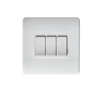 Forum CUL-45724 Culina 3 Gang Integral Electric to Kinetic Wall Switch White/Black