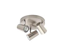 Forum Harvey 3 Light Plate GU10 Spotlight - Satin Nickel - INL-31776-SNIC
