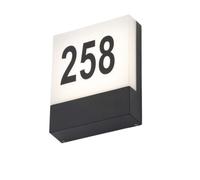 Forum Iota 6W LED Door Number with Photocell IP54 - Black - ZN-34044-BLK