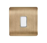 Forum KN-46036 Kinetic 1 Gang Satin Brass Decorative Cover with White Switch Non-Dimmable