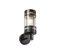 Forum Lighting Gada Single Light Outdoor Wall Fitting In Black & Steel Finish