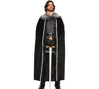 Forum Novelties AC581 Faux Fur Trimmed Cape, Black, 42-44-Inch