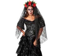 Forum Novelties Bristol Novelty 74922 Halloween Day of the Dead Veil, Multicoloured, One Size Halloween Halloween