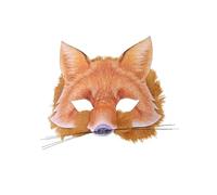 Forum Novelties Brown Plastic & Card Fox Face Mask with Realistic Fur (1 pc) - Perfect for Cosplay, Theatrical Performances, & Themed Parties Halloween Halloween (Pack of 2)