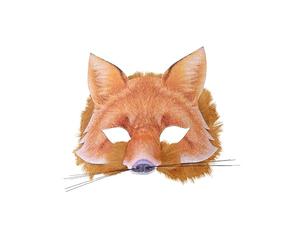 Forum Novelties Brown Plastic & Card Fox Face Mask with Realistic Fur (1 pc) - Perfect for Cosplay, Theatrical Performances, & Themed Parties Halloween Halloween (Pack of 2)