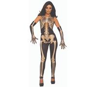 Bristol Novelty AC80994 Lady Bones Costume, Women, Black, White, Yellow