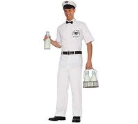 Forum Novelties Men's 50's Milkman Costume, White, Default
