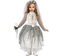 Girls Skeleton Zombie Bride Costume Childs Halloween Corpse Fancy Dress Outfit K