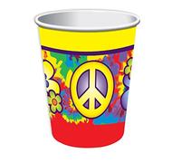 Forum Novelties X75807 Cups | Hippie Decor | 9oz | 1pc Décoration, Multi-Colour, One Size