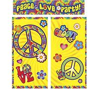Forum Novelties X76086 Back Drop Set | Hippie Decor | 1pc Backdrop, Multi-Colour, One Size