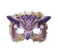 Forum Novelties X78697 Fur Mask | Owl Face Realistic Look | 1pc, unisex-adult, Multi-Colour, One Size