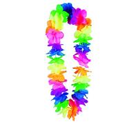Forum Novelties X80100 Lei Fluorescent Multi Colour Large Petals, Men, Women Halloween, World Book Day