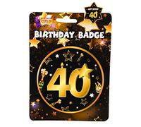 Forum Novelties X81650 40th Birthday Badge | 1pc, Black, Gold