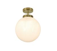Forum Porto Glass Semi-Flush Ceiling Light - Brass