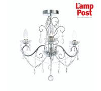Forum SPA-20182-CHR Vela 3 Light Bathroom Chandelier Cut Glass & Chrome