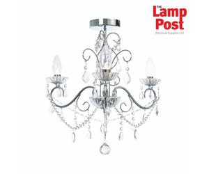 Forum SPA-20182-CHR Vela 3 Light Bathroom Chandelier Cut Glass & Chrome
