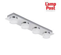 SPA Amalfi IP44 Rated 4 Bar LED Flush Chrome Chrome